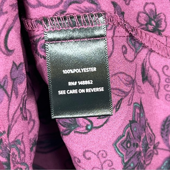 Torrid Purple Paisley Top Size 12 Large (0) Abbey Georgette Cage Back Blouse LNC - Picture 6 of 10